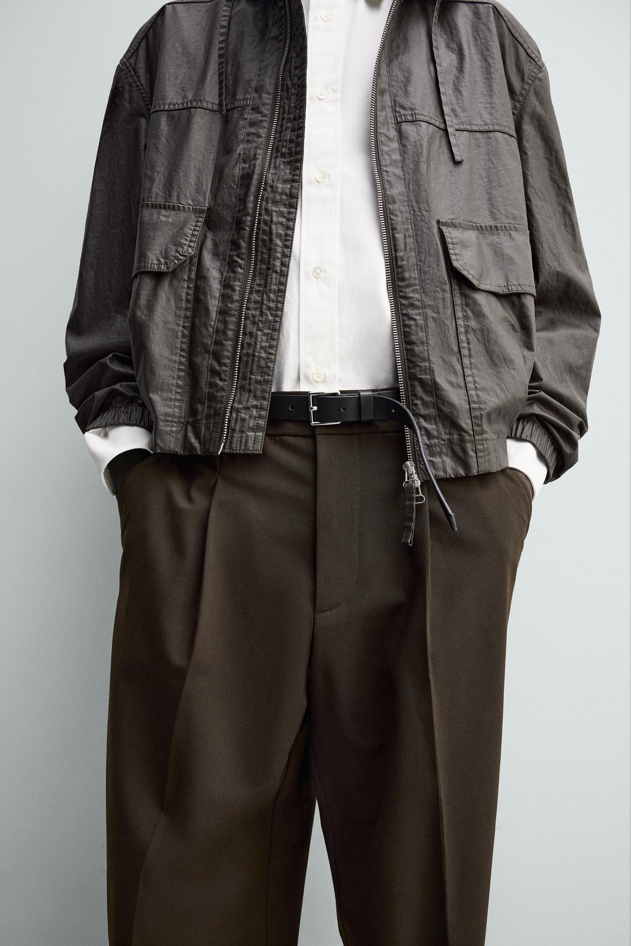 PANTALON COUPE LARGE À PLIS